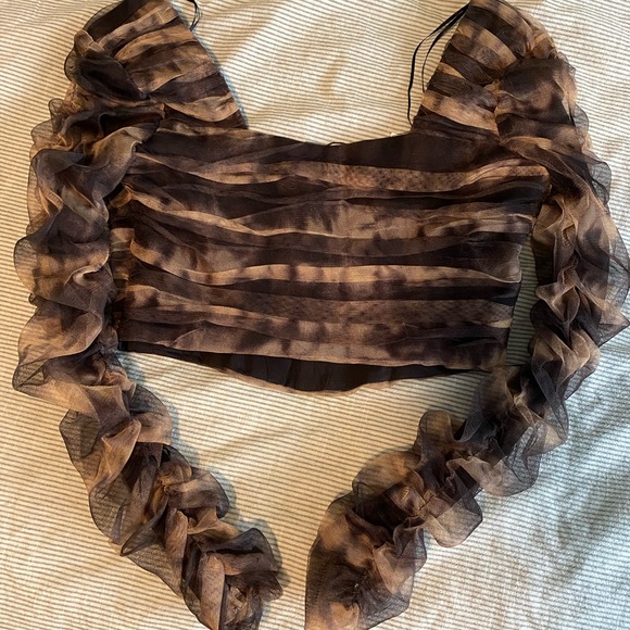 Zara mesh tulle cropped longsleeve - Picture 2 of 3